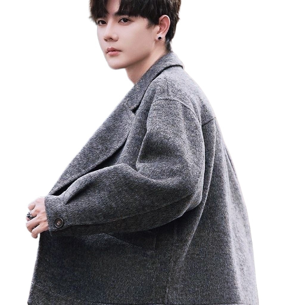 Kurzer Herrenmantel im koreanischen Stil – trendige, lässige und vielseitige Wolljacke für Herbst und Winter – hochwertige Qualität._voghion.com