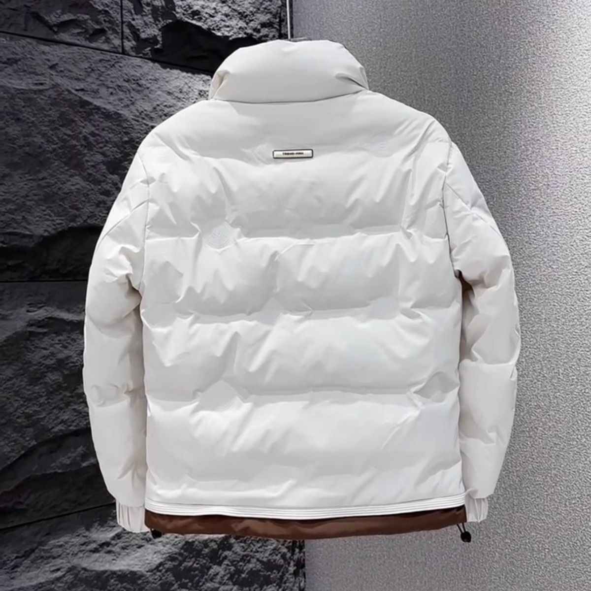 boy Down Jacket Stand Collar Winter New Thickened Color Block Warm Casual Short Coat Men's Trendy National Standard 50_voghion.com