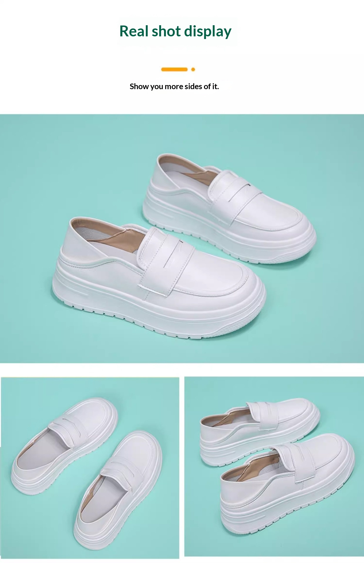 ShoeGlobe ShoeGlobe Dicke Sohle, atmungsaktiv, Sommer 2025, weiche Sohle, lässig, vielseitig, rutschfest, einzelner medizinischer Schuh, weiß, Damen, mittelhoher Absatz_voghion.com