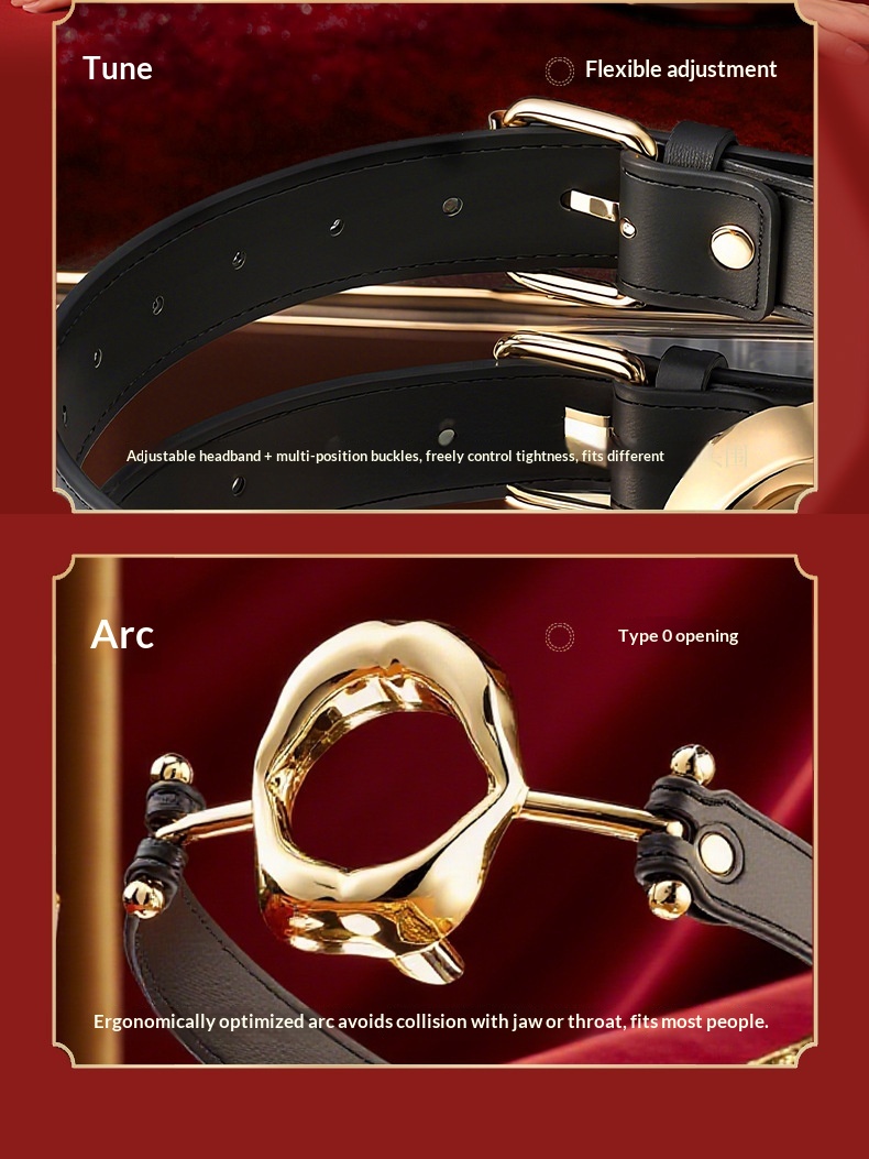 Eros Lab Rose Gold Ball SM Props Adult Erotic Flirting Metal Tongue Depression Mouth Gag Training Sex Aid Toys_voghion.com