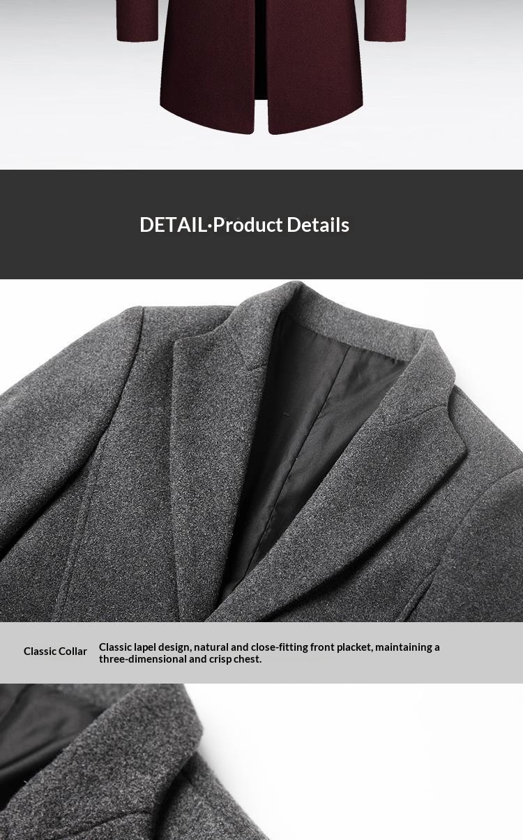 boy Boy 2025 New Autumn Winter Casual Slim Trench Coat Mid-Length Woolen Men's Clothing_voghion.com