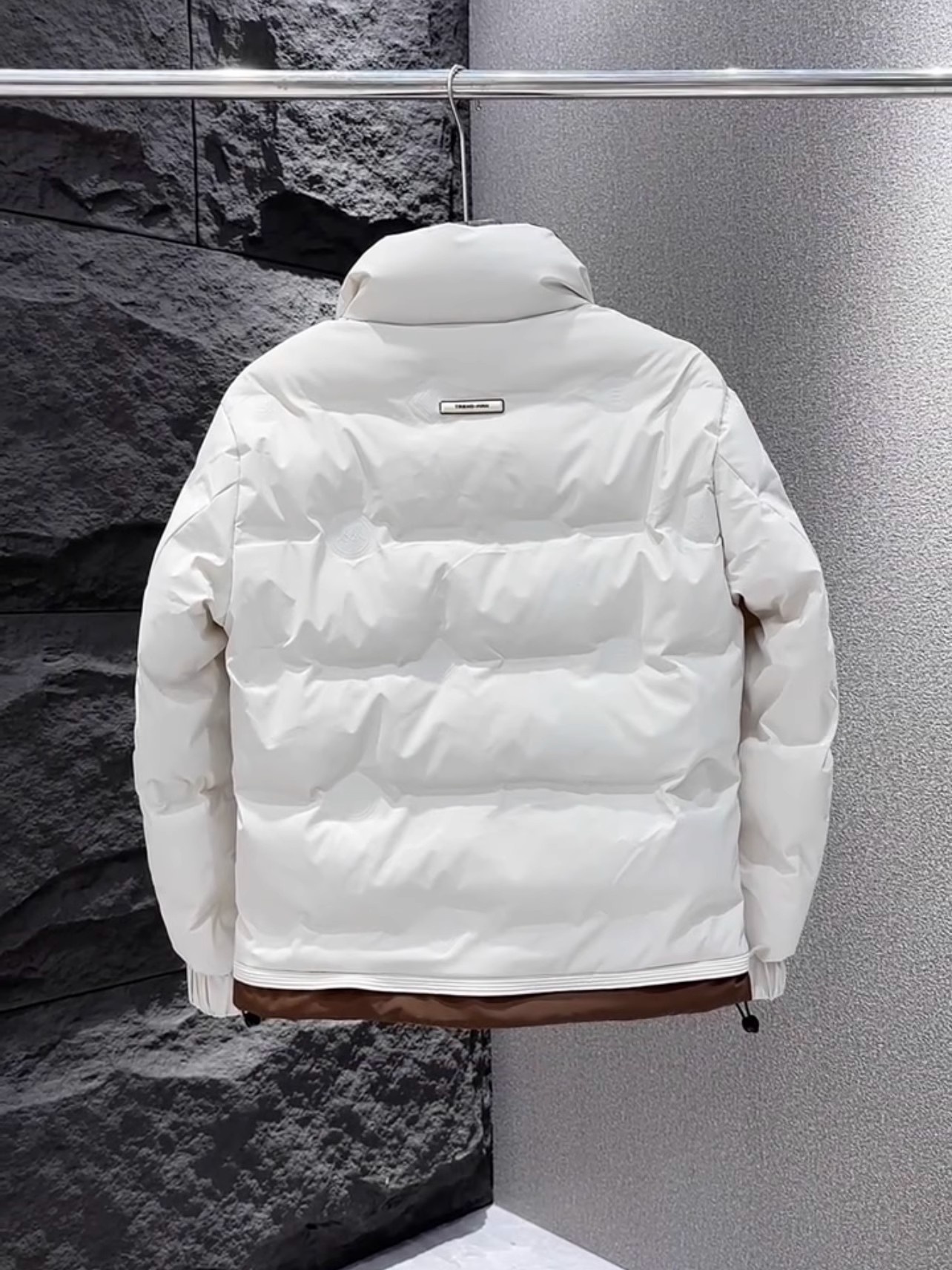 boy Down Jacket Stand Collar Winter New Thickened Color Block Warm Casual Short Coat Men's Trendy National Standard 50_voghion.com