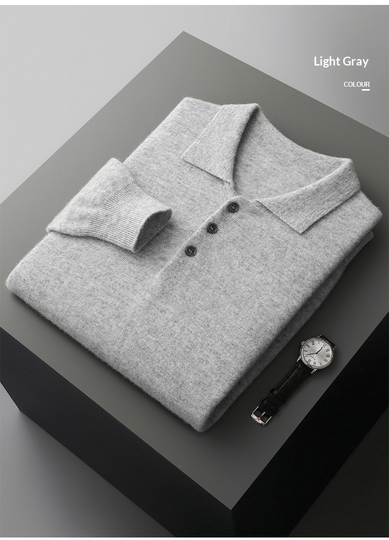 jongen Jongen Herfst Winter Nieuwe Stijl Eerste Lijn Ready-to-Wear Polo Heren Business Casual Wollen Gebreid Overhemd Kraag Trui Fabriek_voghion.com