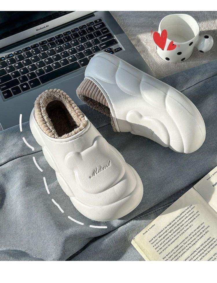 ShoeGlobe ShoeGlobe Waterproof Slippers Winter 2025 New Fleece-Lined Warm Non-Slip Nurse Cotton Shoes For Women_voghion.com