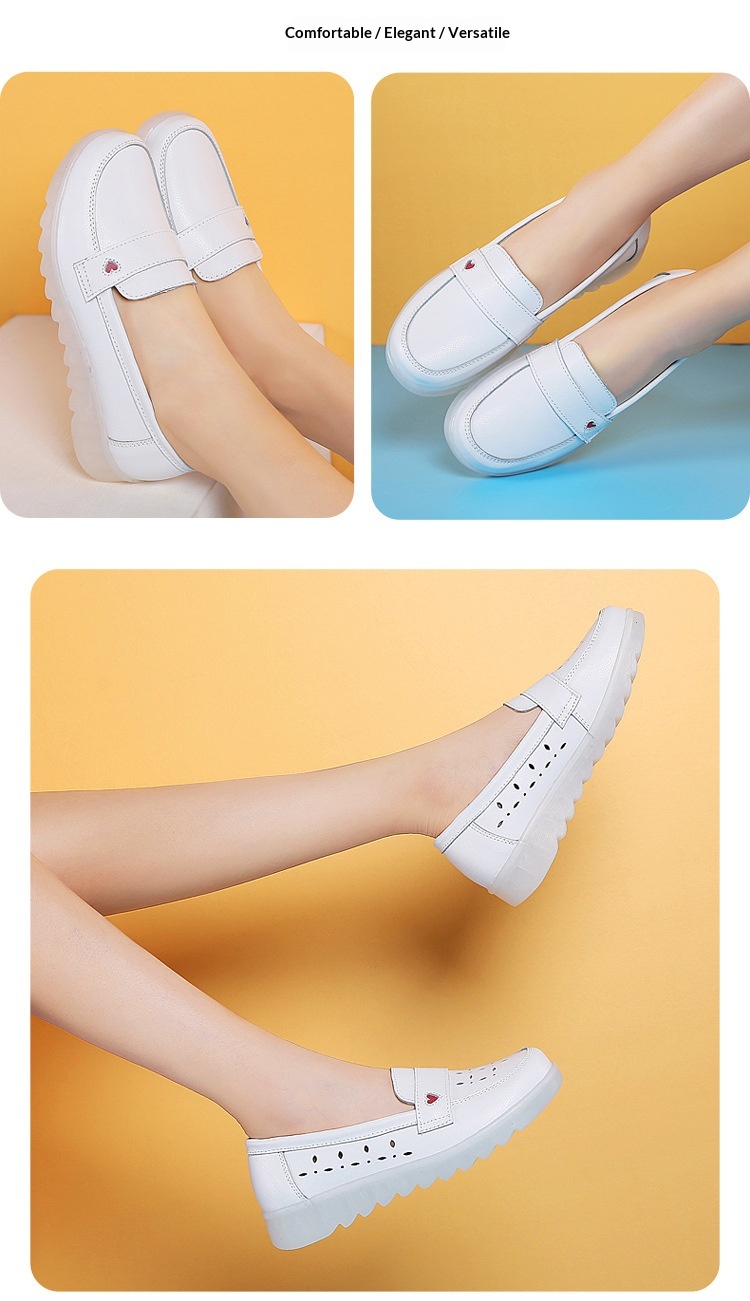 ShoeGlobe Damen-Slipper mit weicher Sohle, bequem und strapazierfähig für Krankenhaus und Arbeit, atmungsaktiv, weiß, einzeln_voghion.com