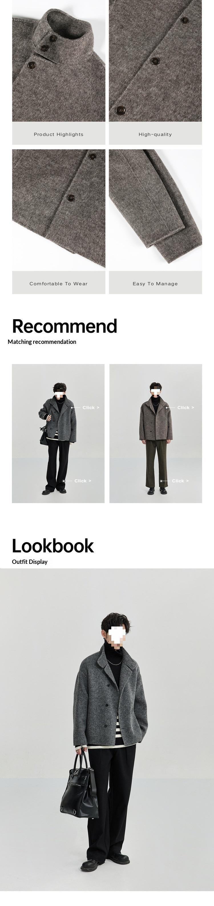 boy Boy Autumn And Winter Hot-Selling Double-Sided Men's Youth Trendy Elegant High-Quality Wool Coat Jacket_voghion.com