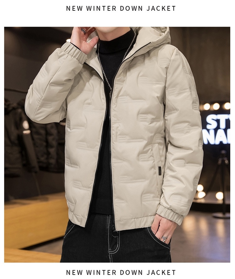 Jungen Herren Winterjacke Neue Mode Lässig Vielseitig Warm Jugend Kurz Kapuzenmantel Einfarbig Weiß Entendaunenmantel_voghion.com