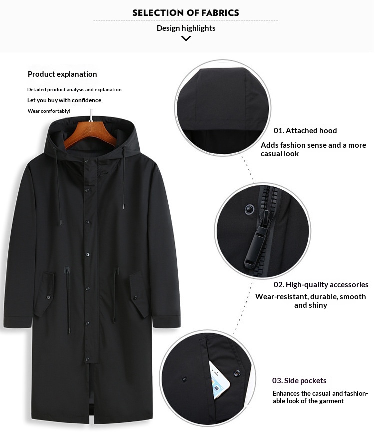 2024 Women's Spring New Trendy Plus Size Men's Mid-Length Trench Coat Jacket With Hood Fashionable Casual Slim Fit Outerwear_voghion.com