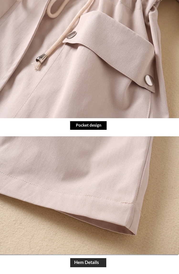 Women's Autumn New Korean Style Slim Fit Mid-Length Hooded Plus Size Student Trench Coat Fashion Ins Trend_voghion.com