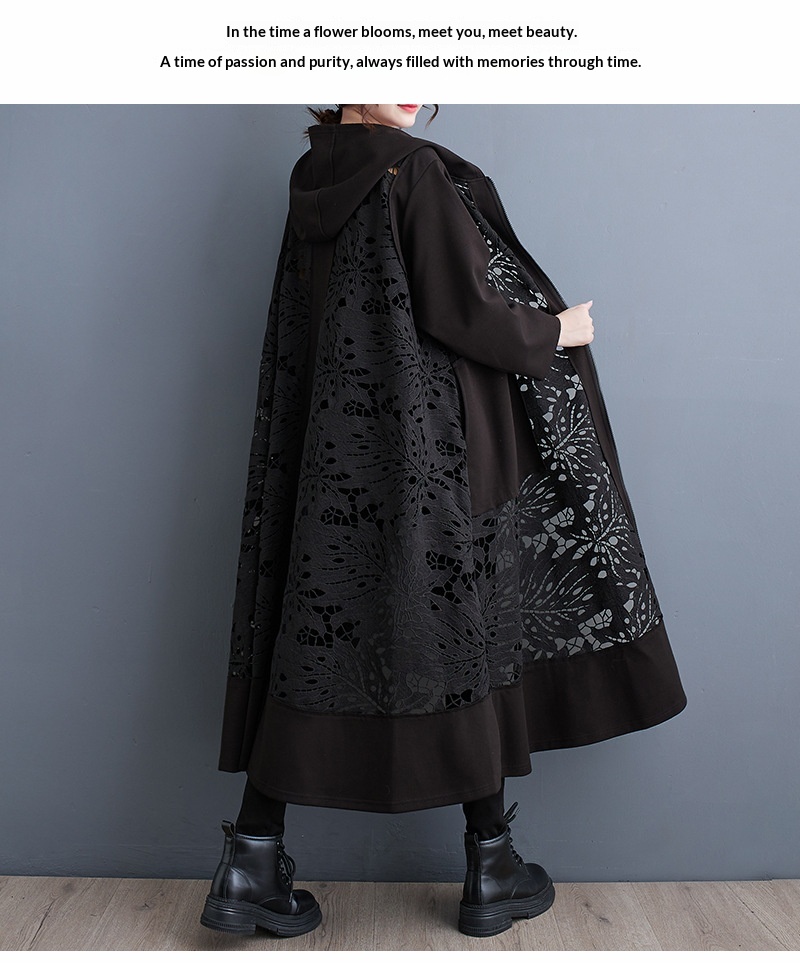 Women's Clothing Summer Korean And Japanese New Style Elegant Casual Hooded Plus Size Loose Patchwork Cardigan Trench Coat_voghion.com