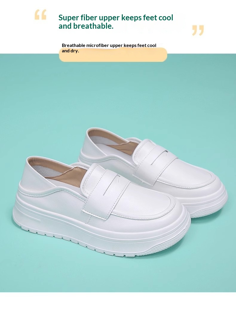 ShoeGlobe ShoeGlobe Dicke Sohle, atmungsaktiv, Sommer 2025, weiche Sohle, lässig, vielseitig, rutschfest, einzelner medizinischer Schuh, weiß, Damen, mittelhoher Absatz_voghion.com