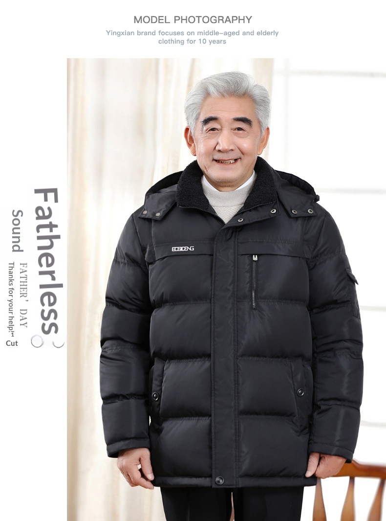 boy Dad Grandpa Style Down Jacket Thickened Men's Coat For Middle-aged And Elderly Fathers Winter Clothing_voghion.com