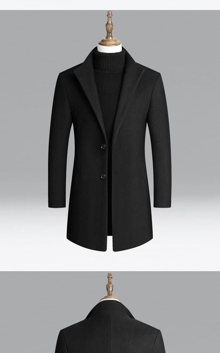 boy Boy 2025 New Autumn Winter Casual Slim Trench Coat Mid-Length Woolen Men's Clothing_voghion.com