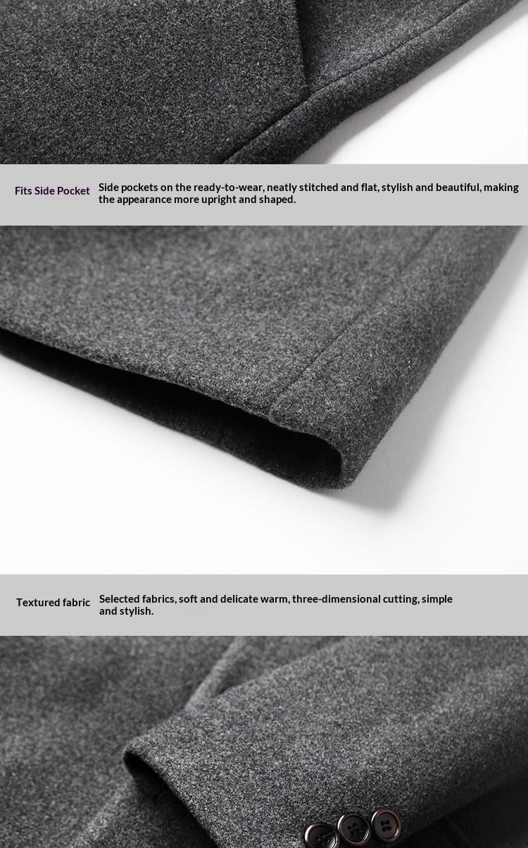 boy Boy 2025 New Autumn Winter Casual Slim Trench Coat Mid-Length Woolen Men's Clothing_voghion.com