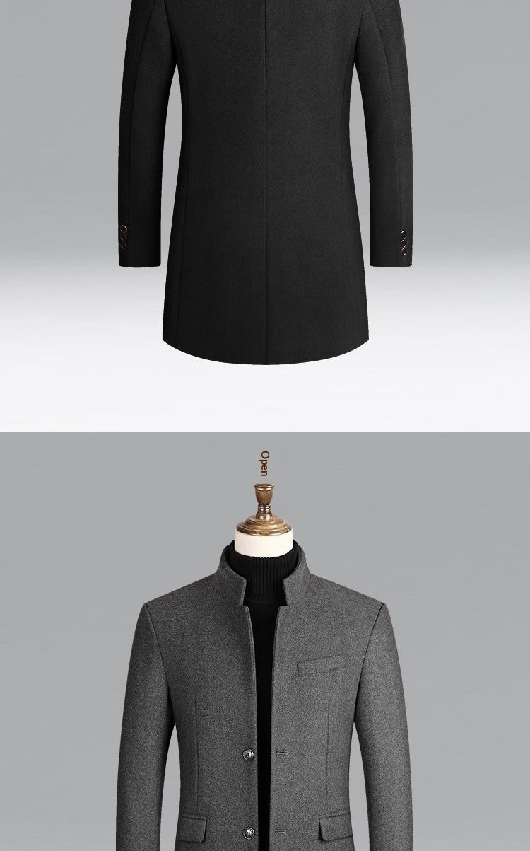 boy Boy 2025 New Autumn Winter Casual Slim Trench Coat Mid-Length Woolen Men's Clothing_voghion.com