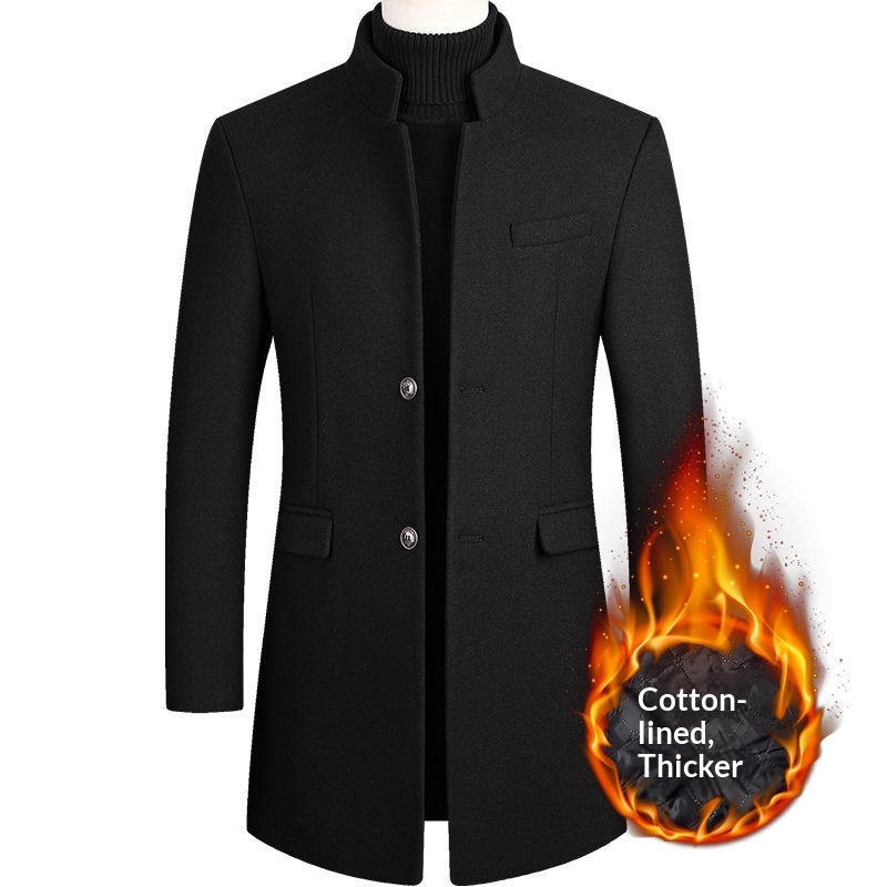 boy Boy 2025 New Autumn Winter Casual Slim Trench Coat Mid-Length Woolen Men's Clothing_voghion.com