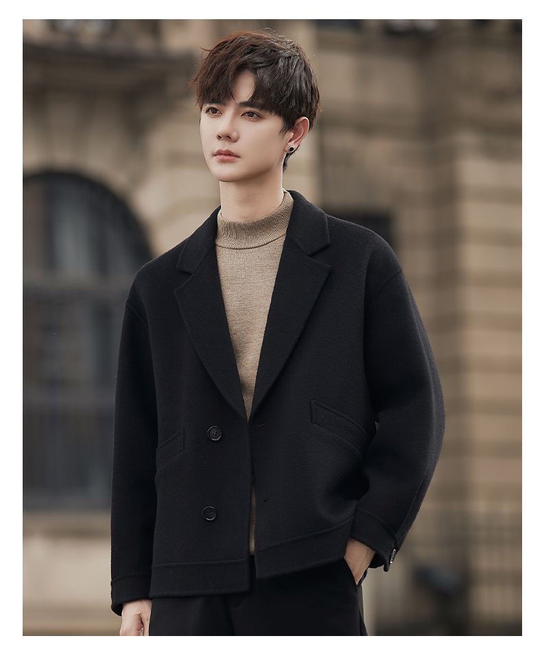 boy Boy Men's Coat Short Korean Style New Trendy Autumn Winter Casual Versatile High-Quality Wool Jacket_voghion.com