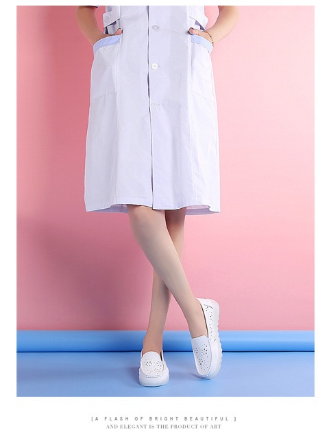 ShoeGlobe Damen-Krankenschwesterschuhe im neuen Stil, weiche Sohle, atmungsaktiv, bequem, rutschfest, medizinische Schuhe, flach, hohl, weiße Sommerschuhe für_voghion.com