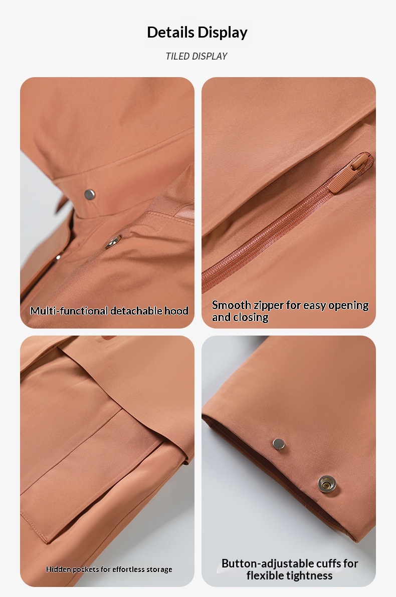 Vrouwenmode Internet Celebrity Multifunctionele Afneembare Capuchon Mode Korte Windjack Voor Vrouwen Winddicht Waterdicht Ademend_voghion.com