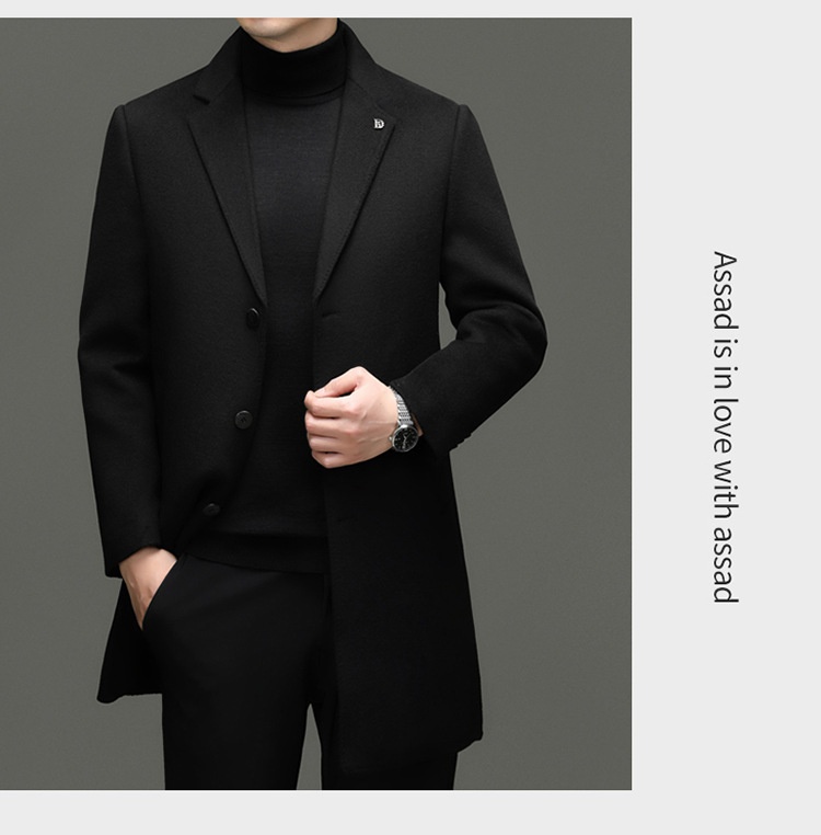 Boy Brand mittellanger Wollmantel aus reiner Wolle, Herren-Winterjacke mit herausnehmbarem Daunenfutter und Kragen_voghion.com