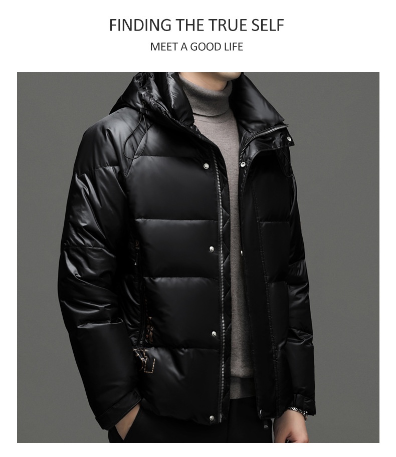 boy 2024 Winter Short Casual Hooded Jacket Fashion Loose Warm Goose Down Coat Men's Clothing_voghion.com