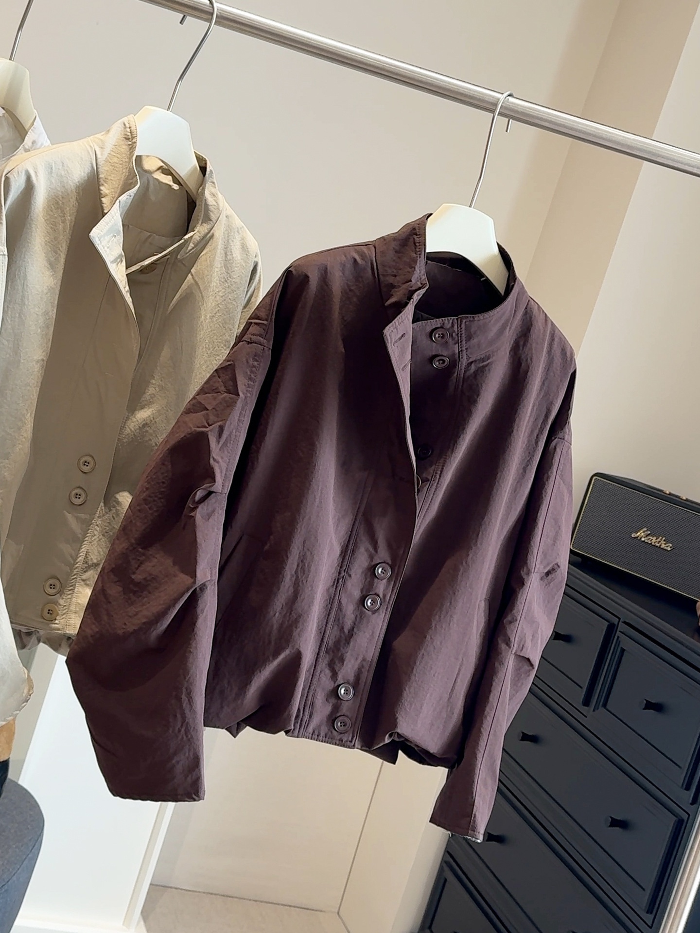 2025 Autumn Winter Petite Top Women's Clothing Korean Elegant Workwear Loose Stand Collar Jacket Boyfriend Style Short Coat_voghion.com