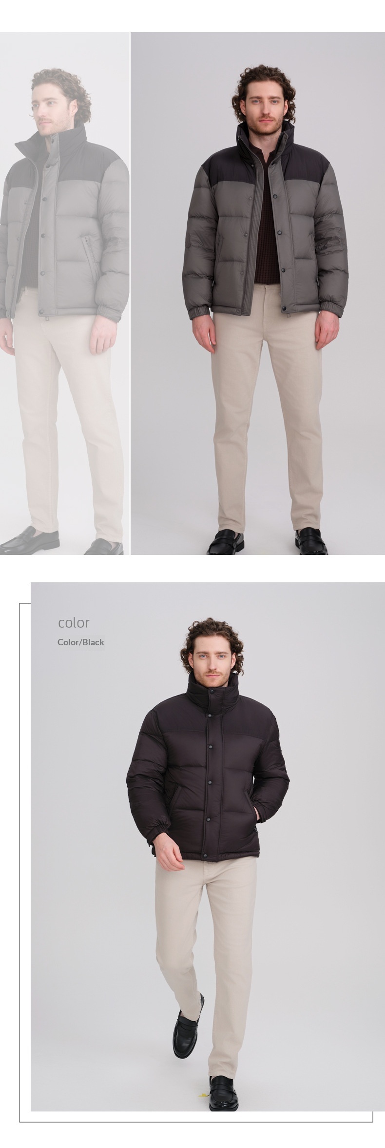 2025 Erkek Çocuk Ceket Kısa Stil Sonbahar Kış Kalın Sıcak Dik Yaka Erkek Mont Toptan Beyaz Ördek Tüyü Dolgulu_voghion.com