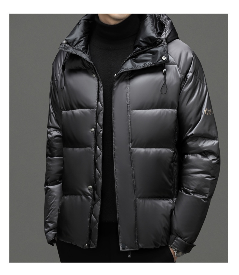 boy 2024 Winter Short Casual Hooded Jacket Fashion Loose Warm Goose Down Coat Men's Clothing_voghion.com