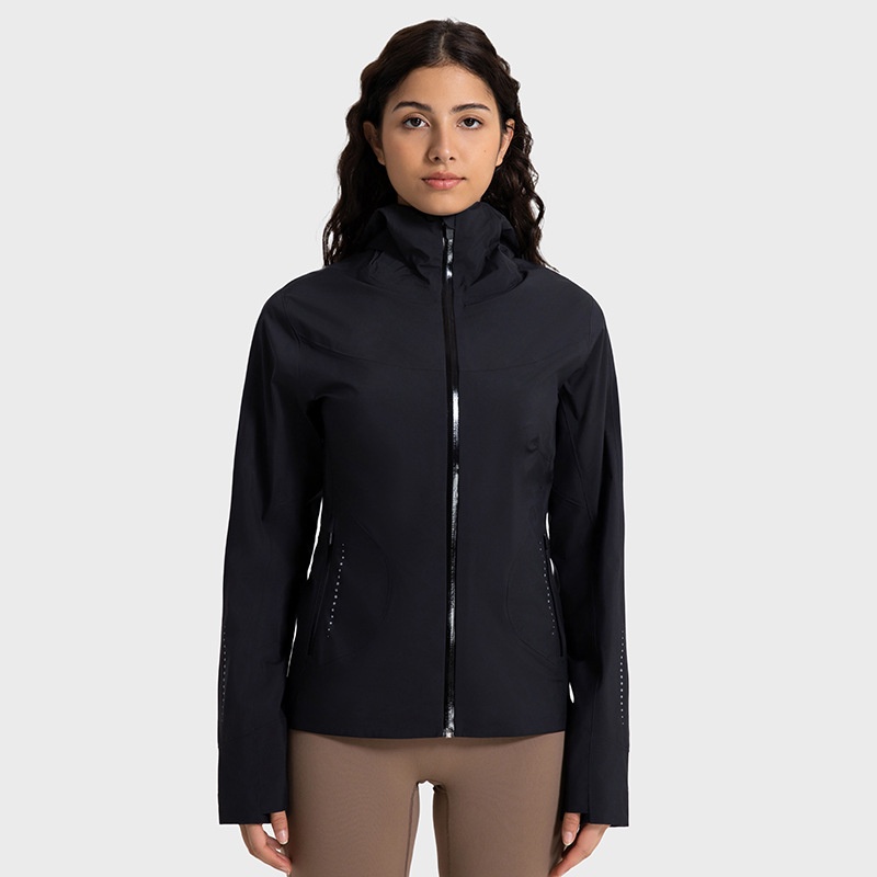 Abbigliamento da donna Giacca a vento con cappuccio da donna per autunno e inverno, antivento, impermeabile, traspirante, sportiva, da donna, per il fitness_voghion.com