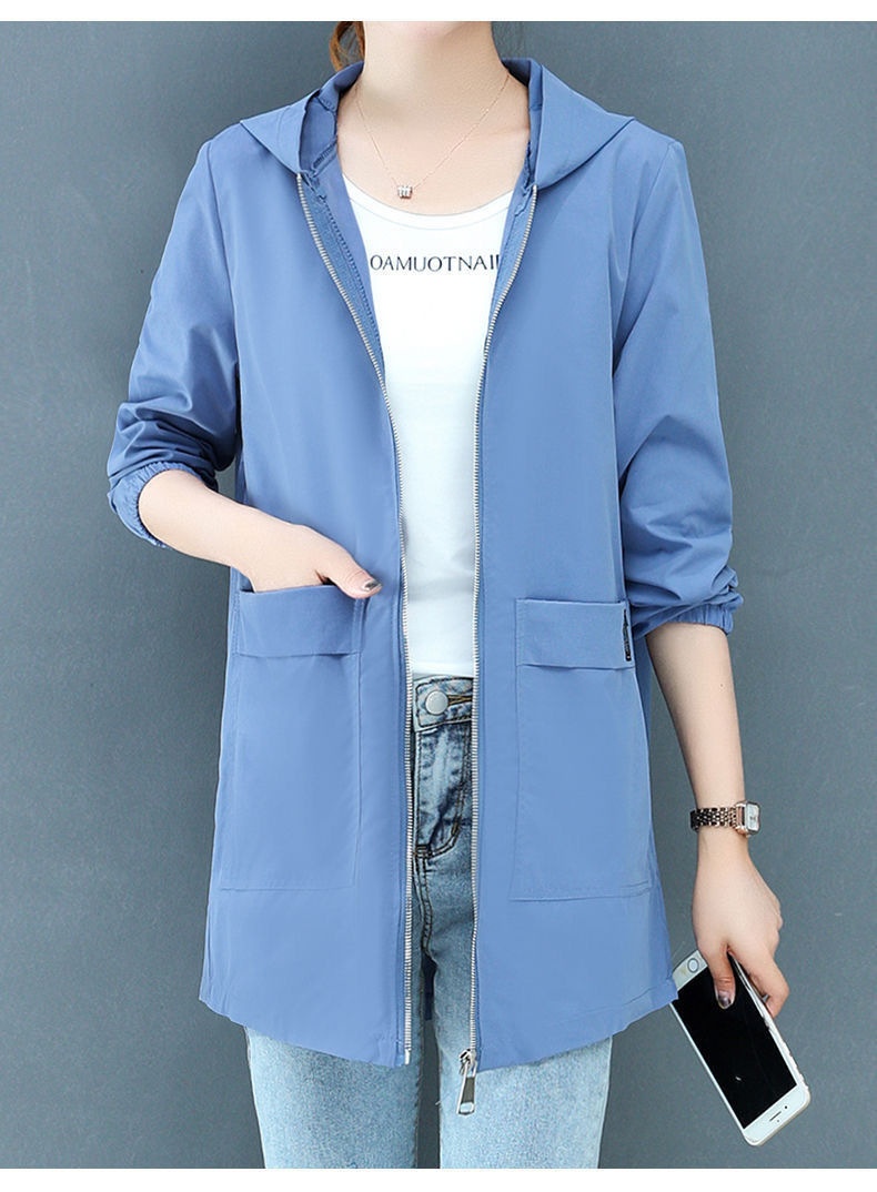 Women's Clothing Plus Size Women's Hooded Mid-Length 40-150kg Loose Korean Style Slimming Trench Coat For Autumn_voghion.com