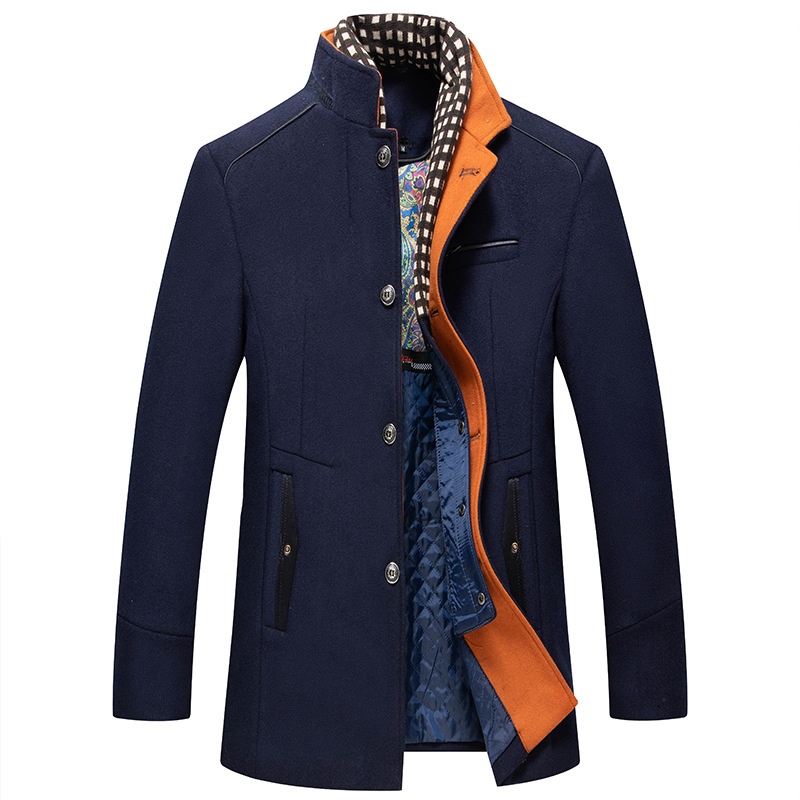 boy Boy Autumn Winter European Size Business Fashion Scarf Non-Iron Coat Men's Cross-Border Wool Jacket_voghion.com