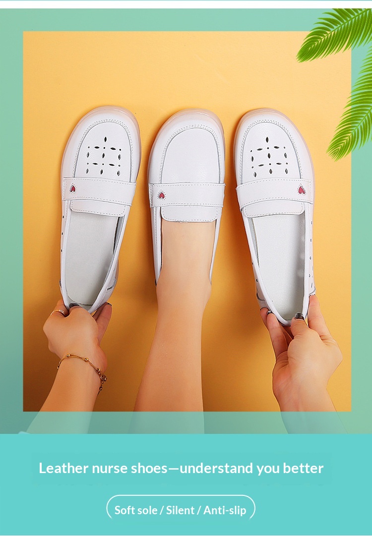 ShoeGlobe Damen-Slipper mit weicher Sohle, bequem und strapazierfähig für Krankenhaus und Arbeit, atmungsaktiv, weiß, einzeln_voghion.com