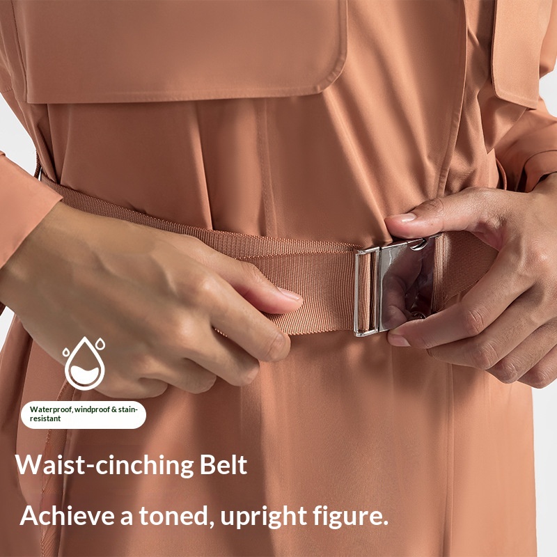 Women's Autumn Winter New Hooded Turn-down Collar Long Trench Coat Waist Slimming Windproof Waterproof Breathable Outdoor Casual_voghion.com