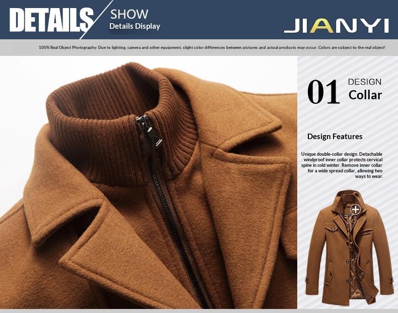 boy Boy Autumn Winter European Size Wool Coat Double Collar Jacket Wholesale Cross-Border Hot Item Source Men's_voghion.com