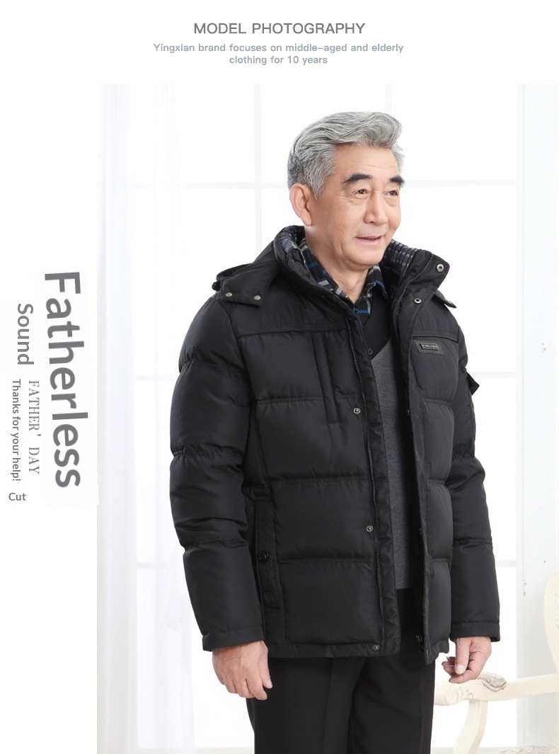 boy Dad Grandpa Style Down Jacket Thickened Men's Coat For Middle-aged And Elderly Fathers Winter Clothing_voghion.com