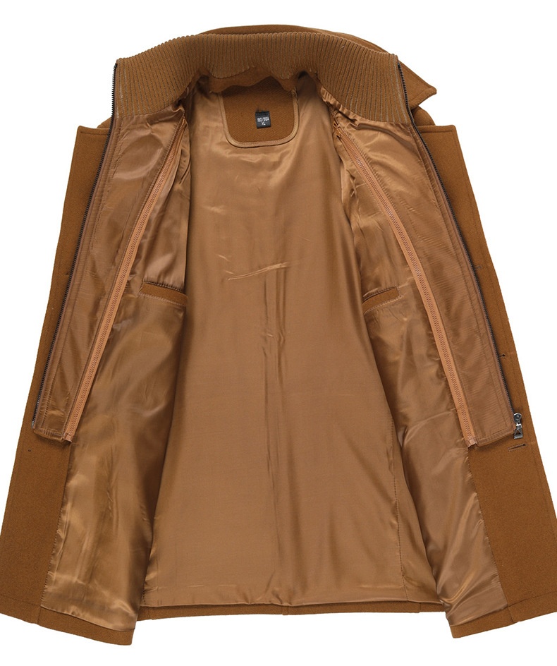 boy Boy Cross-Border Exclusive Autumn Winter Wool Double Layer Collar Neck Protection Men's Mid-Length Trench Casual Woolen Coat_voghion.com