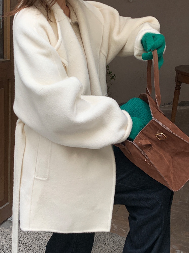 Women's Clothing Women's Clothing Yak Double-Sided Wool Petite Winter High-End Korean Style Cashmere Woolen Coat For Women_voghion.com