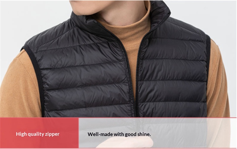 Leichte Herren-Daunenjacke für Herbst und Winter, kurz geschnitten, mit Stehkragen, ultraleicht, lässig und ultraleicht._voghion.com