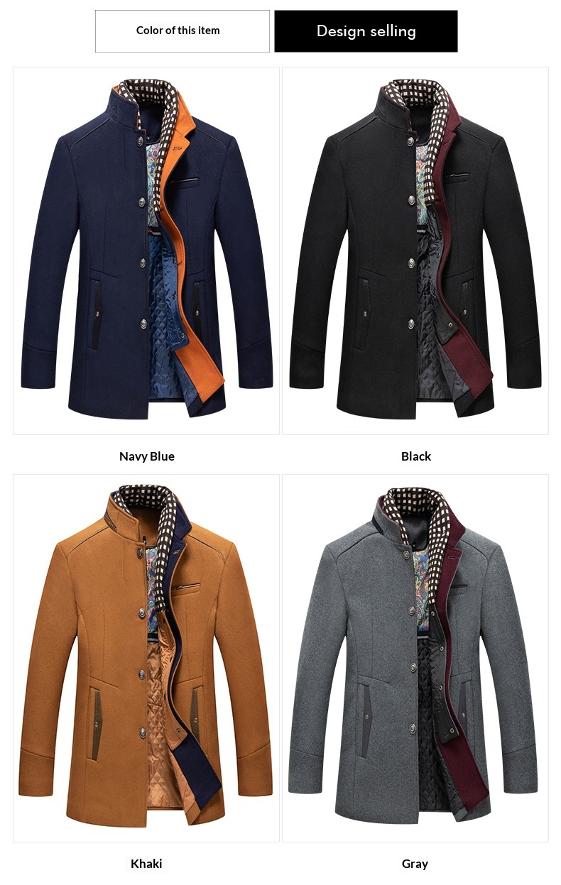 boy Boy Autumn Winter European Size Business Fashion Scarf Non-Iron Coat Men's Cross-Border Wool Jacket_voghion.com