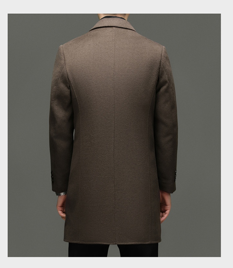 Boy Brand mittellanger Wollmantel aus reiner Wolle, Herren-Winterjacke mit herausnehmbarem Daunenfutter und Kragen_voghion.com