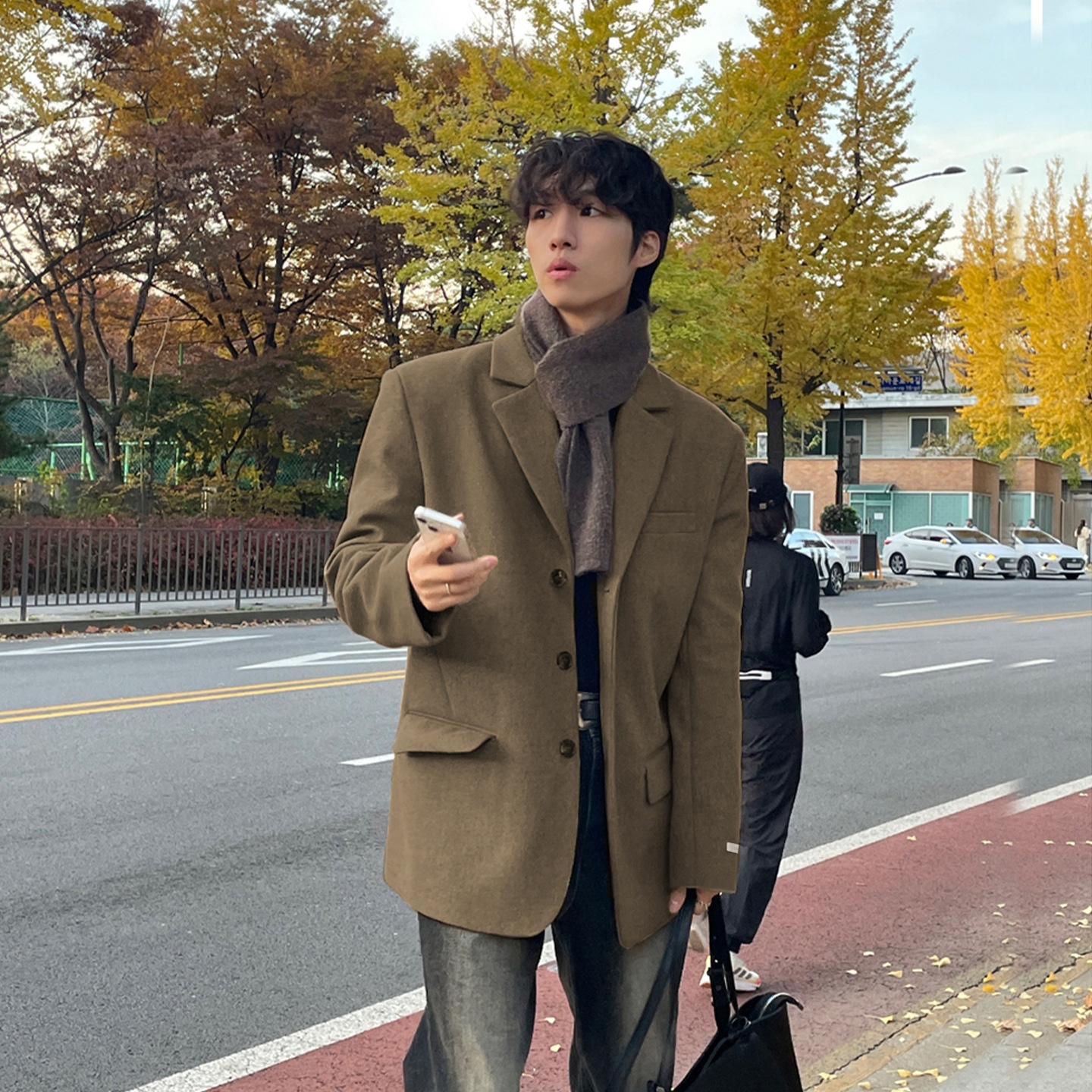 boy Boy ASCLO Korean Version Autumn Winter New Men's Short Old Money Style Trendy Handsome Versatile Suit Wool Coat_voghion.com