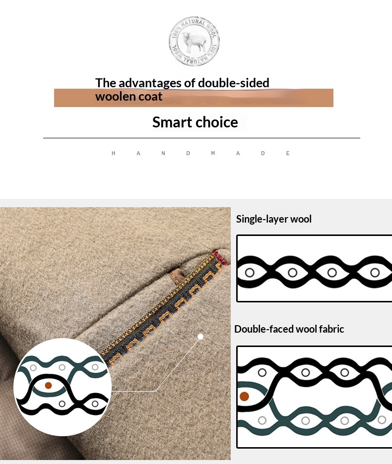 Trench-coat long homme en laine 100 % pour l'automne et l'hiver, à capuche double face et doublure en duvet._voghion.com