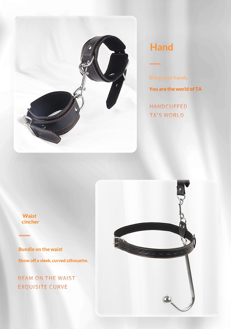 Eros Lab SM Props Alternative Restraint Collar Gag Binding Handcuffs Punishment Training Erotic Anal Hook Set Adult Sex Toys_voghion.com