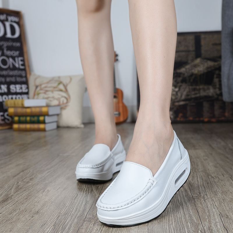 ShoeGlobe ShoeGlobe Air Cushion Nurse For Women, Soft Breathable, Comfortable, Genuine Leather, Non-Slip, Odor-Resistant, Versatile, Casual,_voghion.com