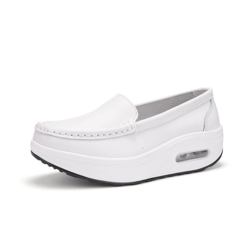 ShoeGlobe ShoeGlobe Air Cushion Nurse For Women, Soft Breathable, Comfortable, Genuine Leather, Non-Slip, Odor-Resistant, Versatile, Casual,_voghion.com