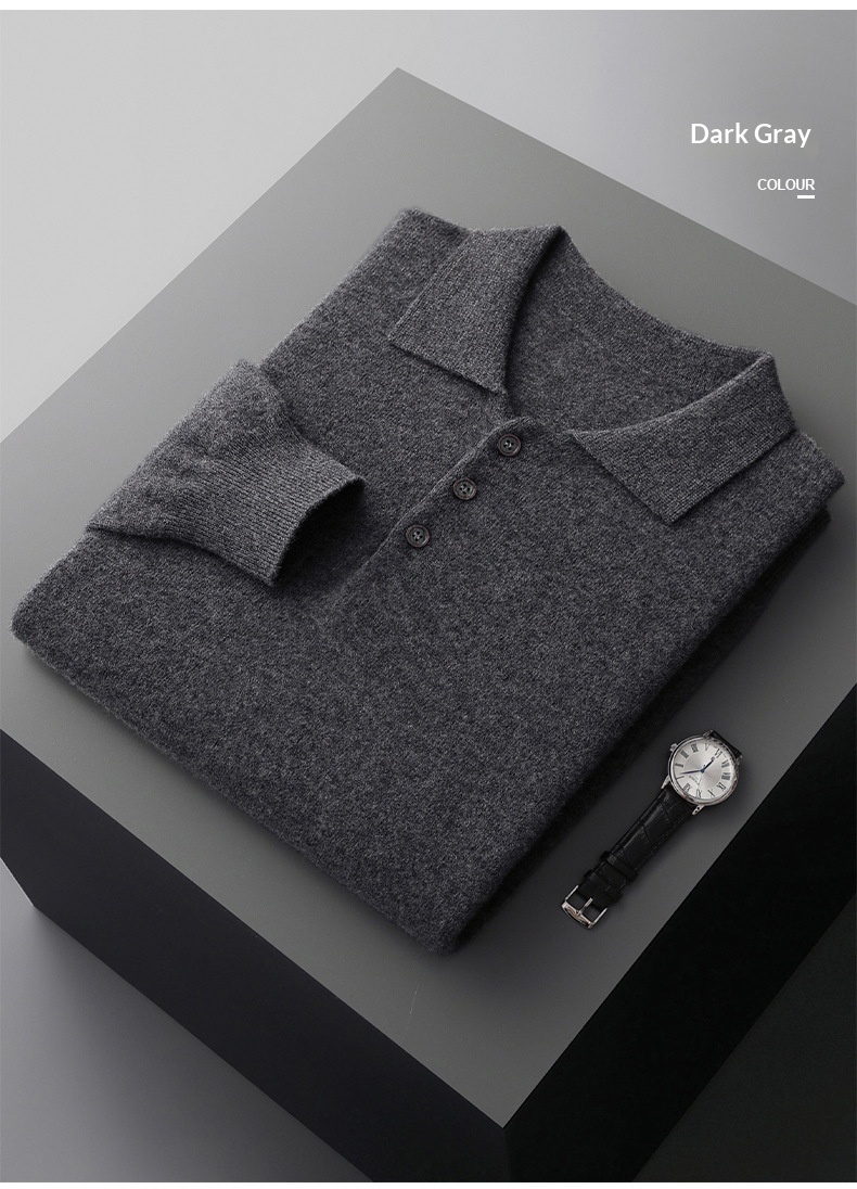 jongen Jongen Herfst Winter Nieuwe Stijl Eerste Lijn Ready-to-Wear Polo Heren Business Casual Wollen Gebreid Overhemd Kraag Trui Fabriek_voghion.com