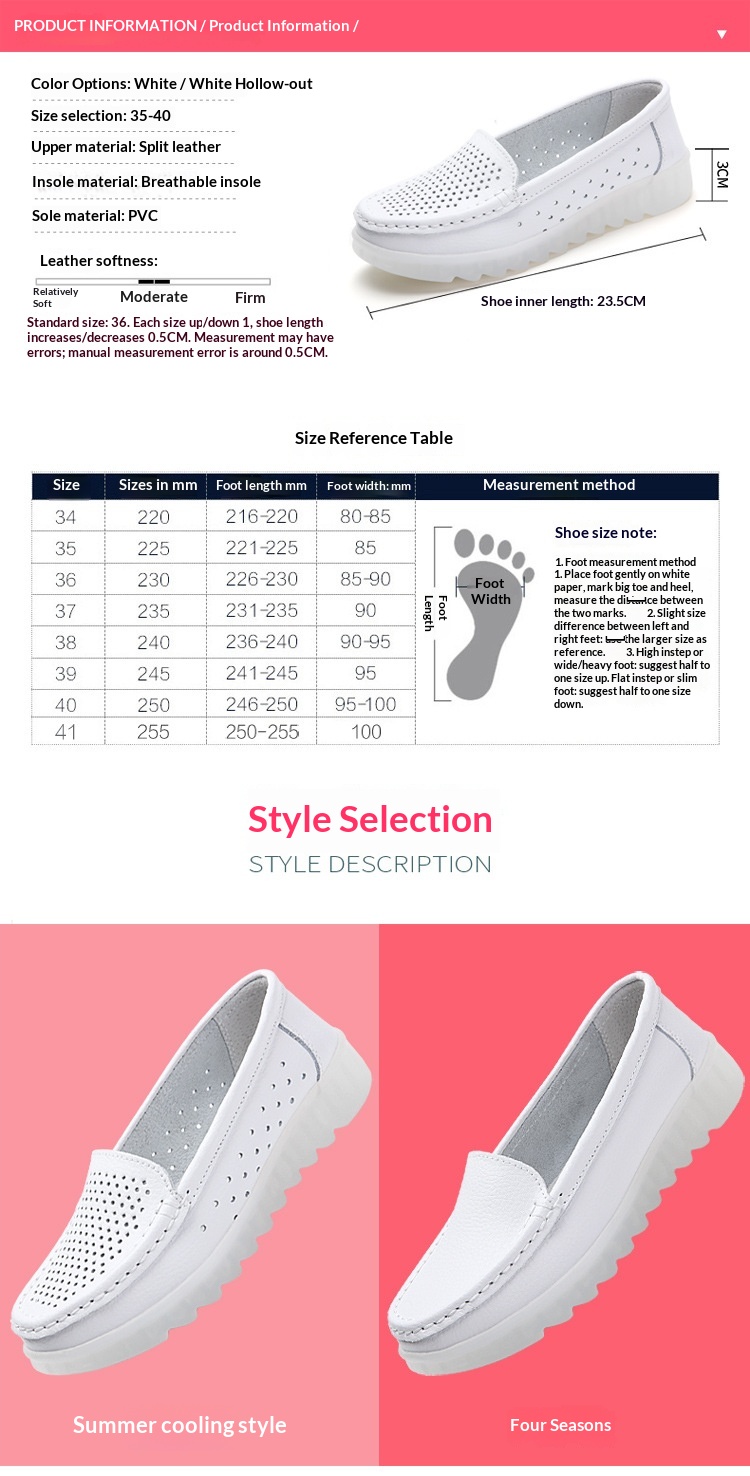 ShoeGlobe – Neue Damen-Krankenschwesterschuhe für Frühling/Sommer: Weich, atmungsaktiv, bequem, rutschfest, dicke Sohle, vielseitig einsetzbar, weiß._voghion.com