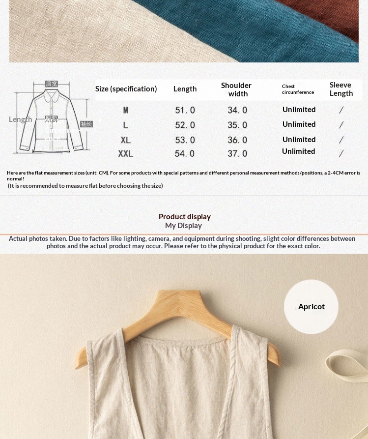 Women's Vintage Artistic British Style Sleeveless Linen V-neck Blazer Vest For Women 2025 Summer New Fashionable Jacket Top_voghion.com