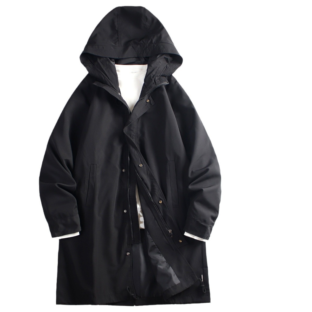 Women's Clothing Women's Men's Mid-Length Hooded Workwear Jacket 2024 Spring And Autumn Korean Style Loose Casual Coat_voghion.com