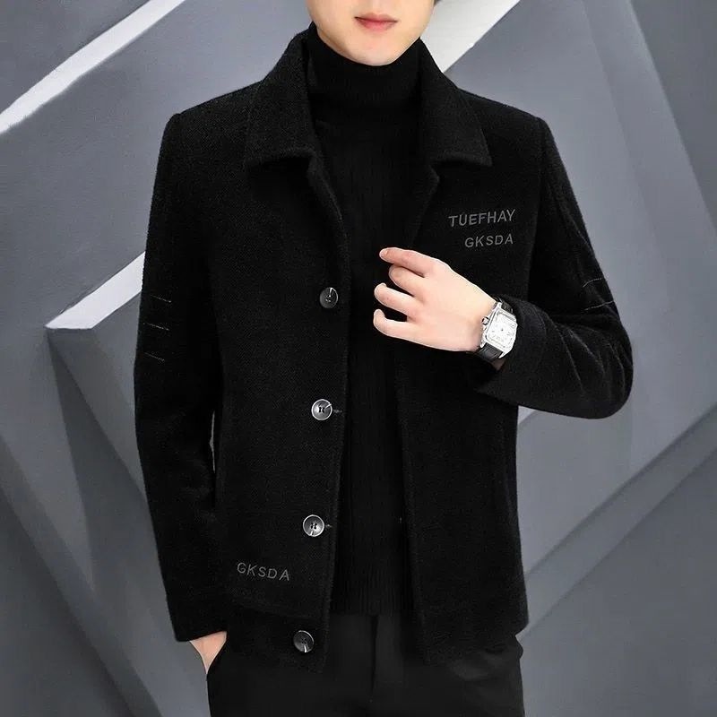 Women's Clothing New Short Style Autumn Winter Woolen Men's Thickened Jacket High-end Casual Trench Coat_voghion.com